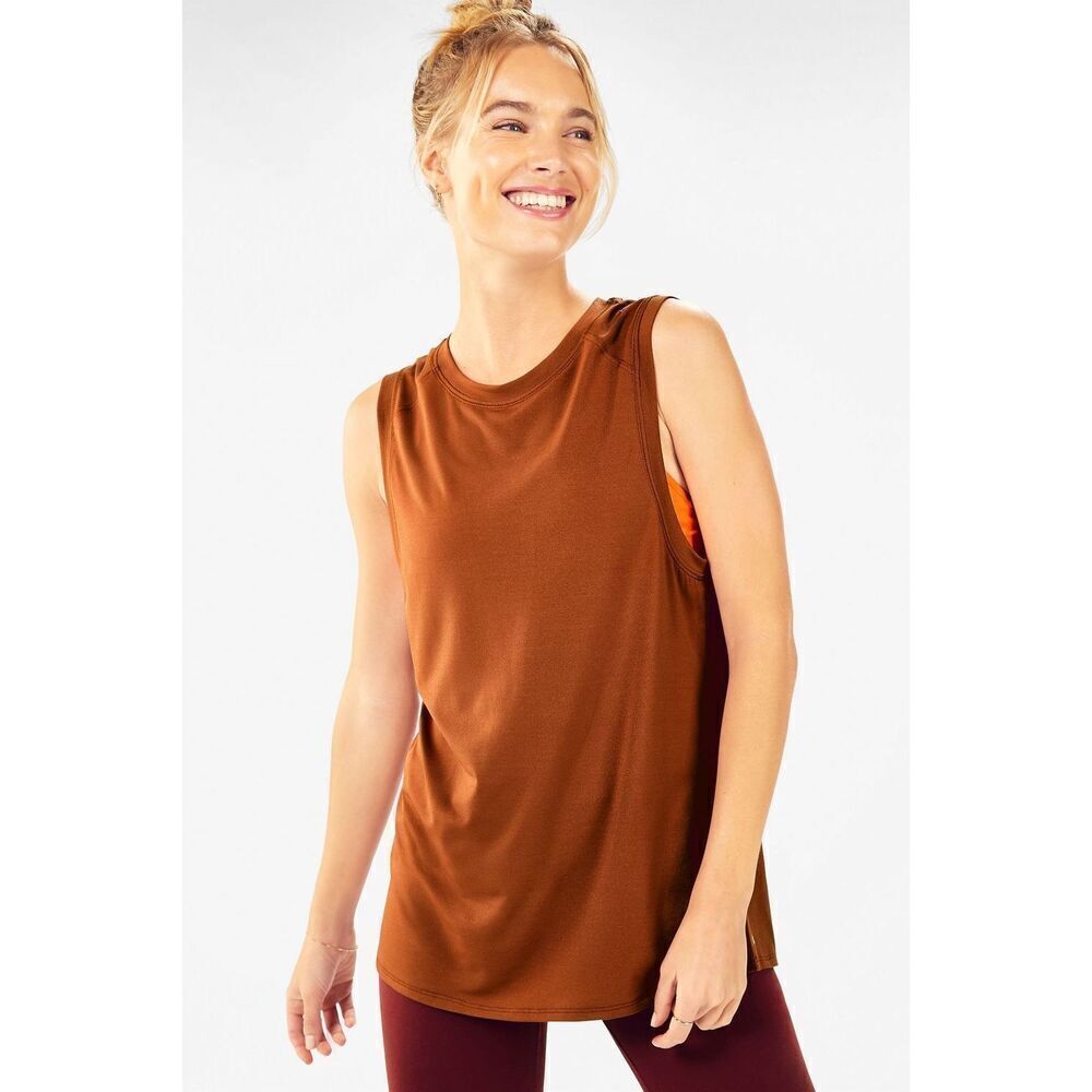 ✨Fabletics Monet V-Back Tie Burnt Orange Sz Medium Tank✨